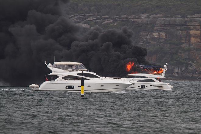  Boat fire Sydney harbour November 19, 2014 © Beth Morley - Sport Sailing Photography http://www.sportsailingphotography.com